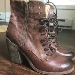 Frye lace up heeled boots